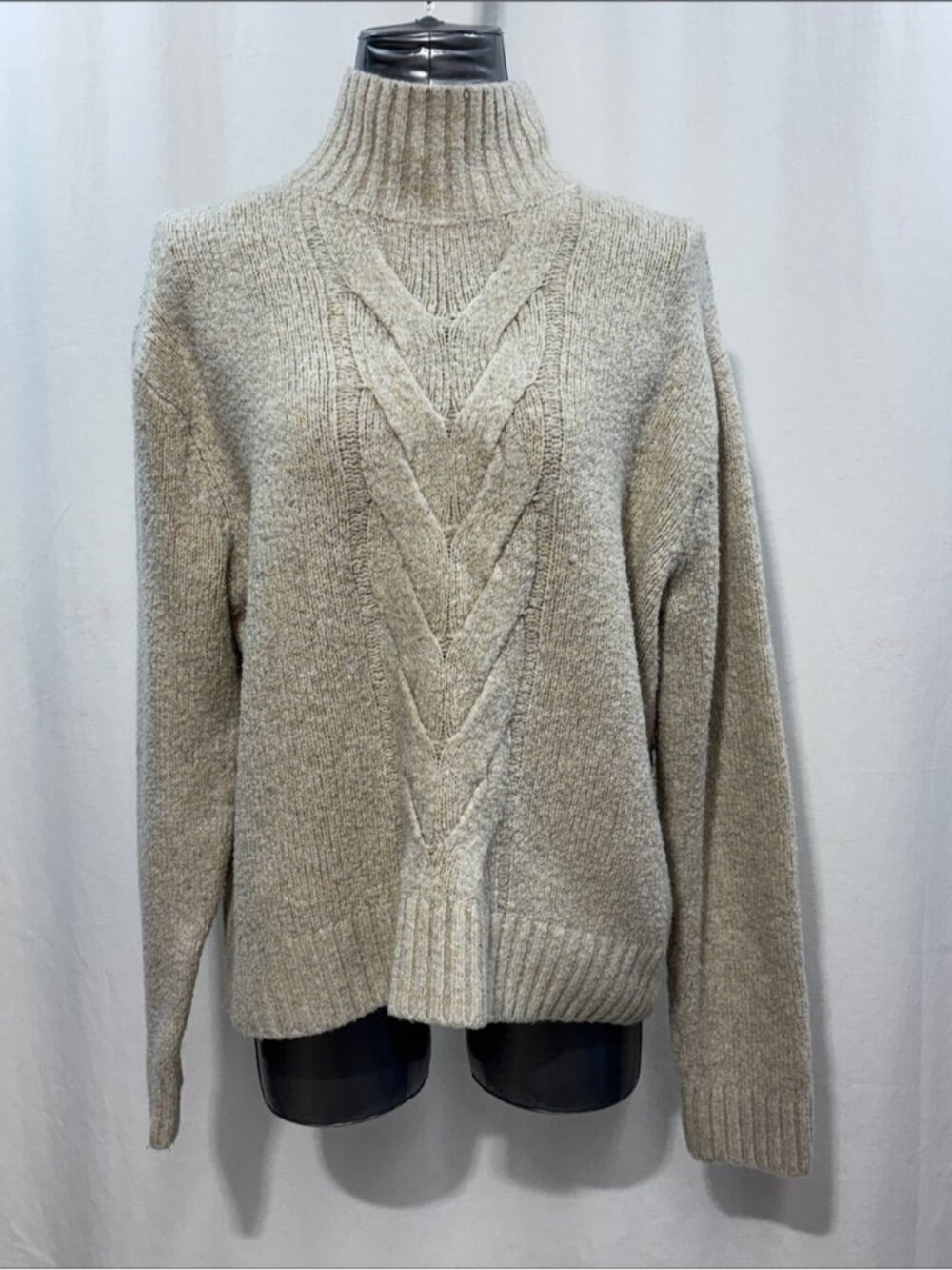 Roots Canada Chunky Cable Knit Turtleneck Pullover Sweater 336 cottage core chic